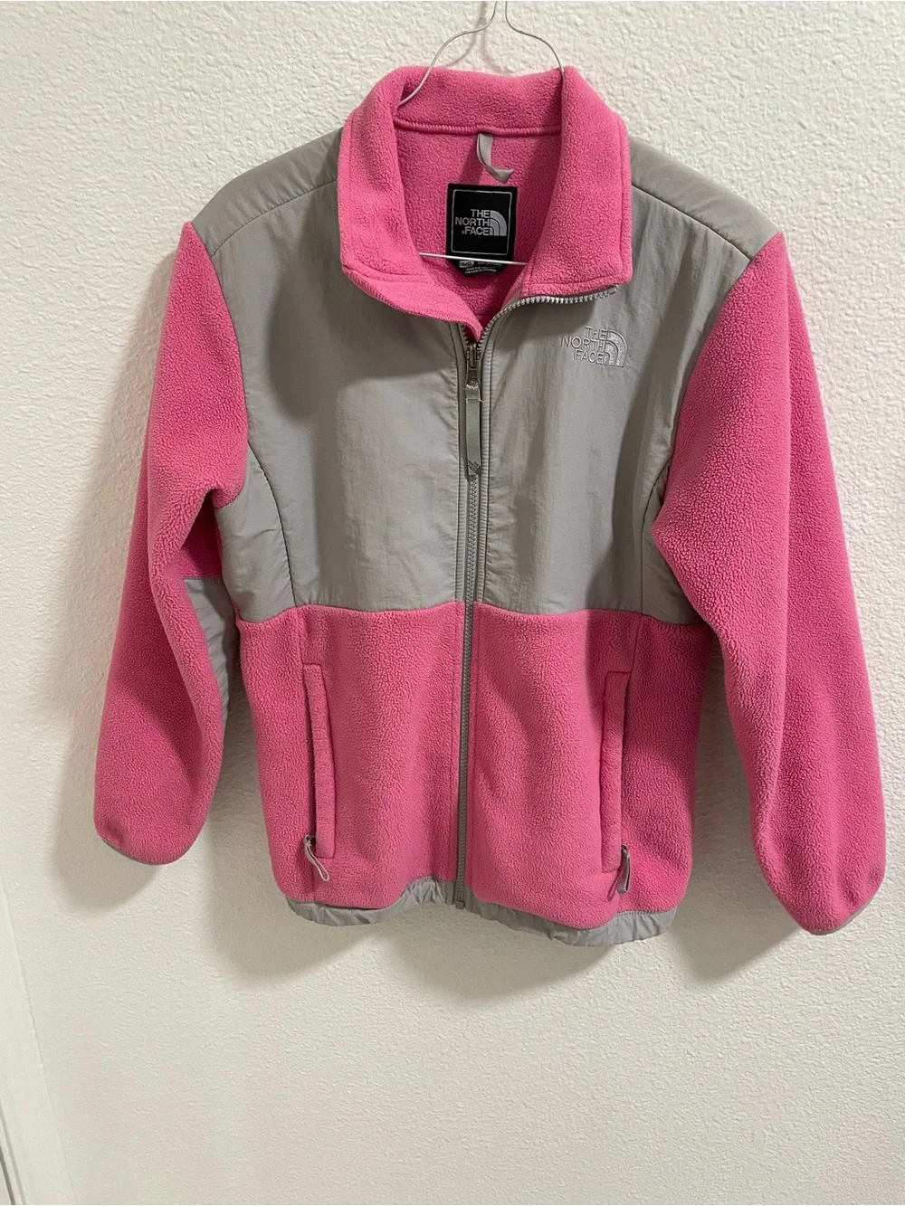 The North Face Pink and Gray Kids Fleece Jacket